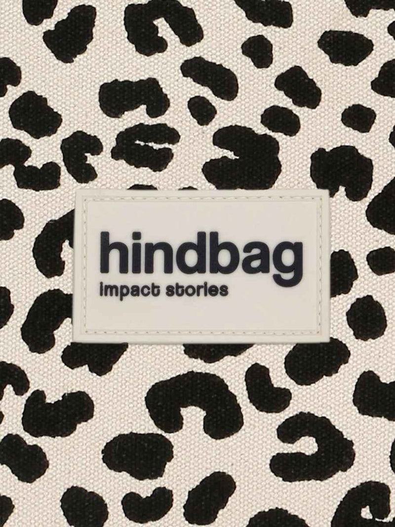 Hindbag CLAUDE Katoenen Shopper, Luipaard Ecru