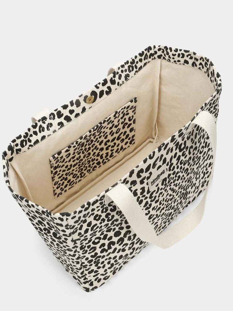 Hindbag CLAUDE Katoenen Shopper, Luipaard Ecru