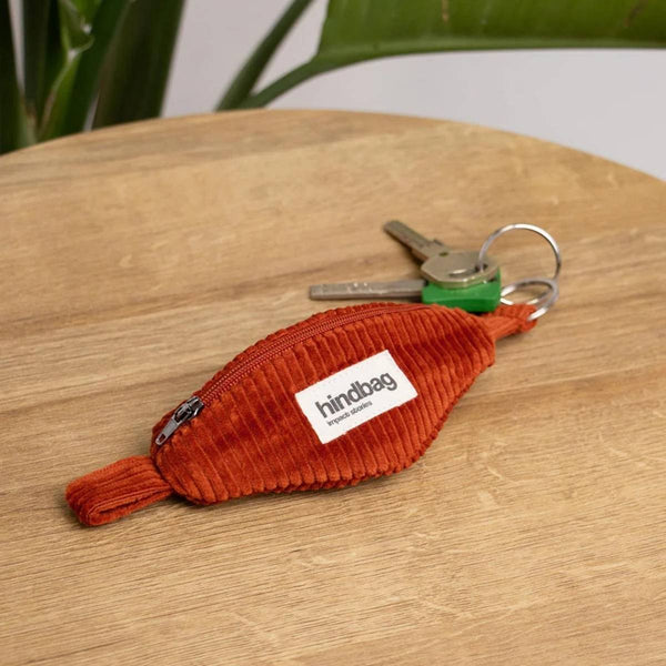 Hindbag CÔME Fannypack Velours Sleutelhanger met rits, Brique