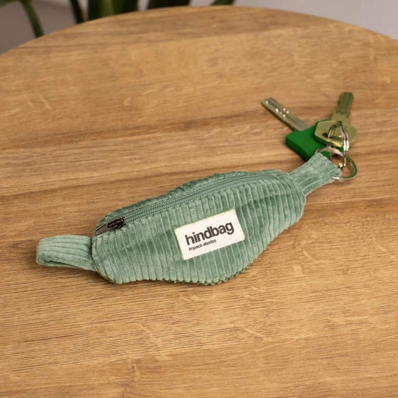 Hindbag CÔME Fannypack Velours Sleutelhanger met rits, Mint Green