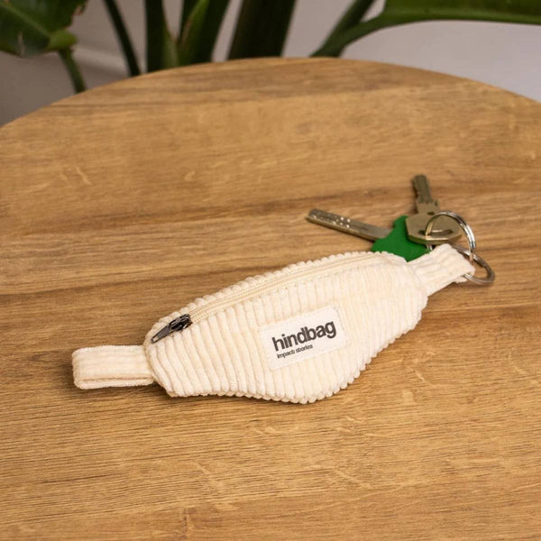 Hindbag CÔME Fannypack Velours Sleutelhanger met rits, Off-White