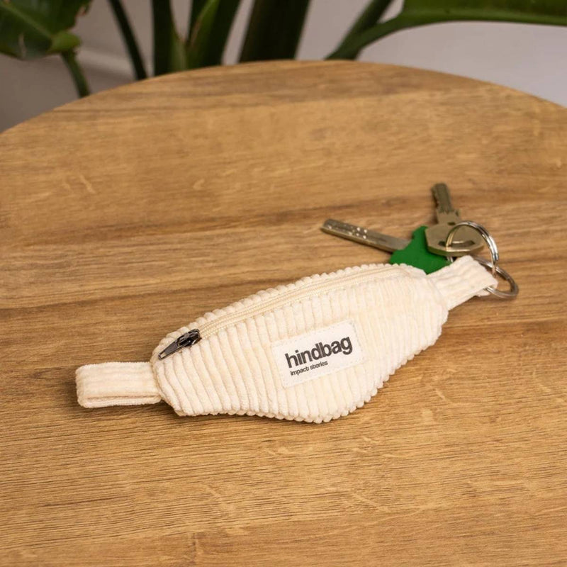 Hindbag CÔME Fannypack Velours Sleutelhanger met rits, Off-White