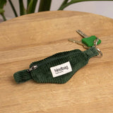 Hindbag CÔME Fannypack Velours Sleutelhanger met rits, Pine Green