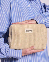 Hindbag LÉON Geweven Toilettas, Nude