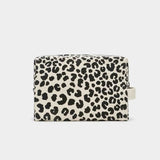 Hindbag LÉON Katoenen Toilettas, Luipaard Ecru