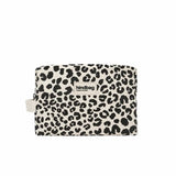 Hindbag LÉON Katoenen Toilettas, Luipaard Ecru