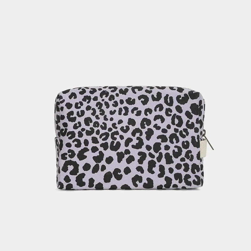 Hindbag LÉON Katoenen Toilettas, Luipaard Lila