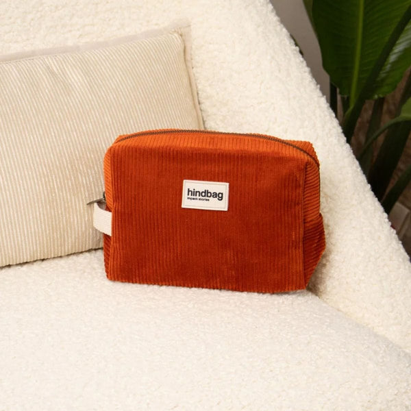 Hindbag LÉON Velours Toilettas, Brique
