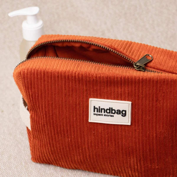 Hindbag LÉON Velours Toilettas, Brique