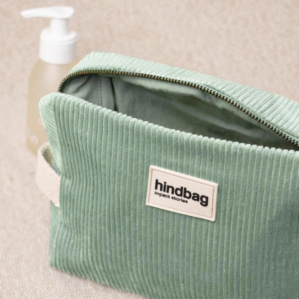 Hindbag LÉON Velours Toilettas, Mint Green