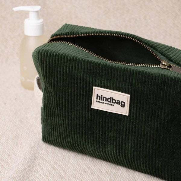 Hindbag LÉON Velours Toilettas, Pine Green