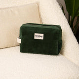 Hindbag LÉON Velours Toilettas, Pine Green