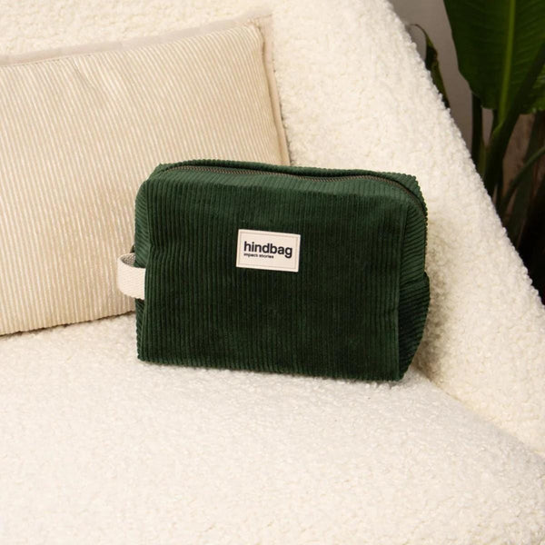 Hindbag LÉON Velours Toilettas, Pine Green