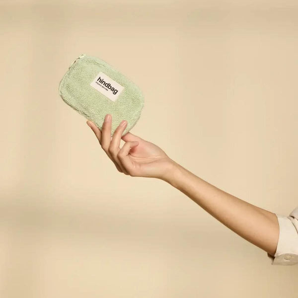 Hindbag LILI Portemonnee in Badstof, Amandel Groen