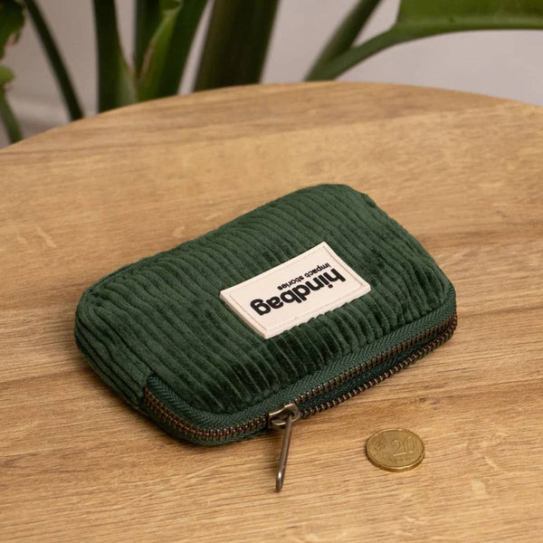 Hindbag LILI  Velours Portemonnee, Pine Green