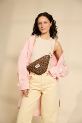 Hindbag OLIVIA Katoenen Crossbodytas, Luipaard Cinnamon