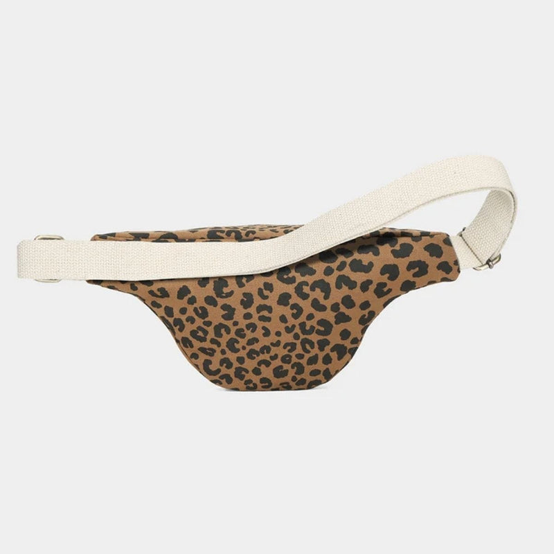 Hindbag OLIVIA Katoenen Crossbodytas, Luipaard Cinnamon