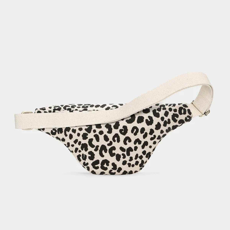 Hindbag OLIVIA Katoenen Crossbodytas, Luipaard Ecru