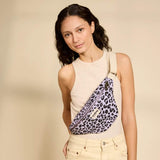 Hindbag OLIVIA Katoenen Crossbodytas, Luipaard Lila