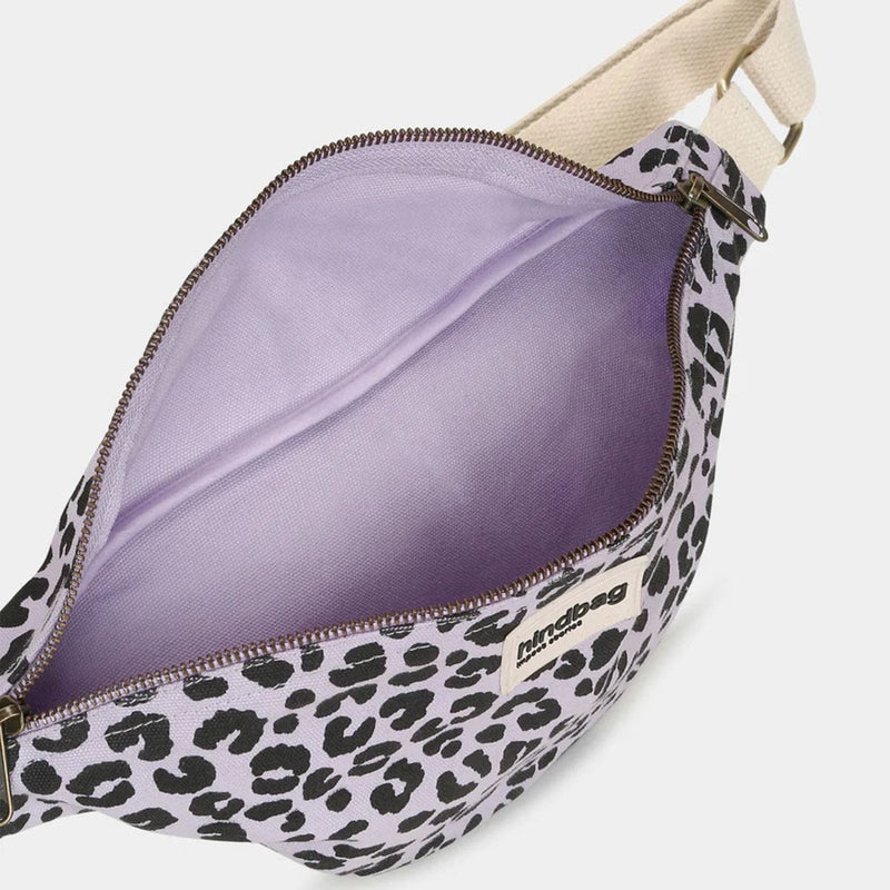 Hindbag OLIVIA Katoenen Crossbodytas, Luipaard Lila