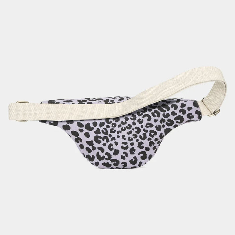 Hindbag OLIVIA Katoenen Crossbodytas, Luipaard Lila