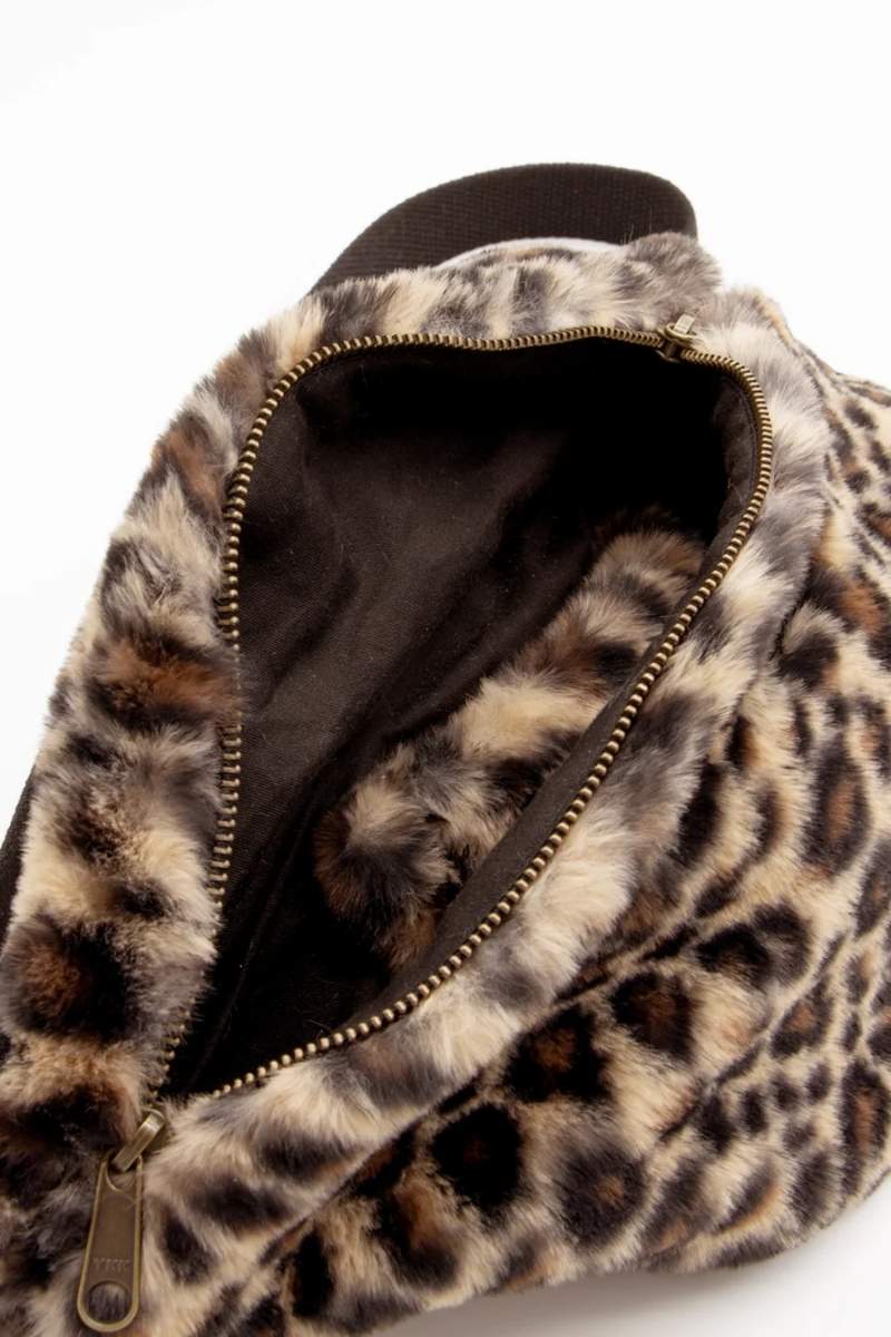 Hindbag SASHA grote Faux Fur Crossbodytas, Luipaard