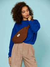 Hindbag SASHA grote Katoenen Crossbodytas, Chocolate