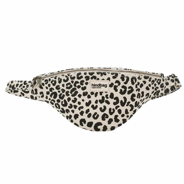 Hindbag SASHA grote Katoenen Crossbodytas, Luipaard Ecru