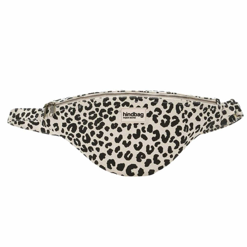 Hindbag SASHA grote Katoenen Crossbodytas, Luipaard Ecru