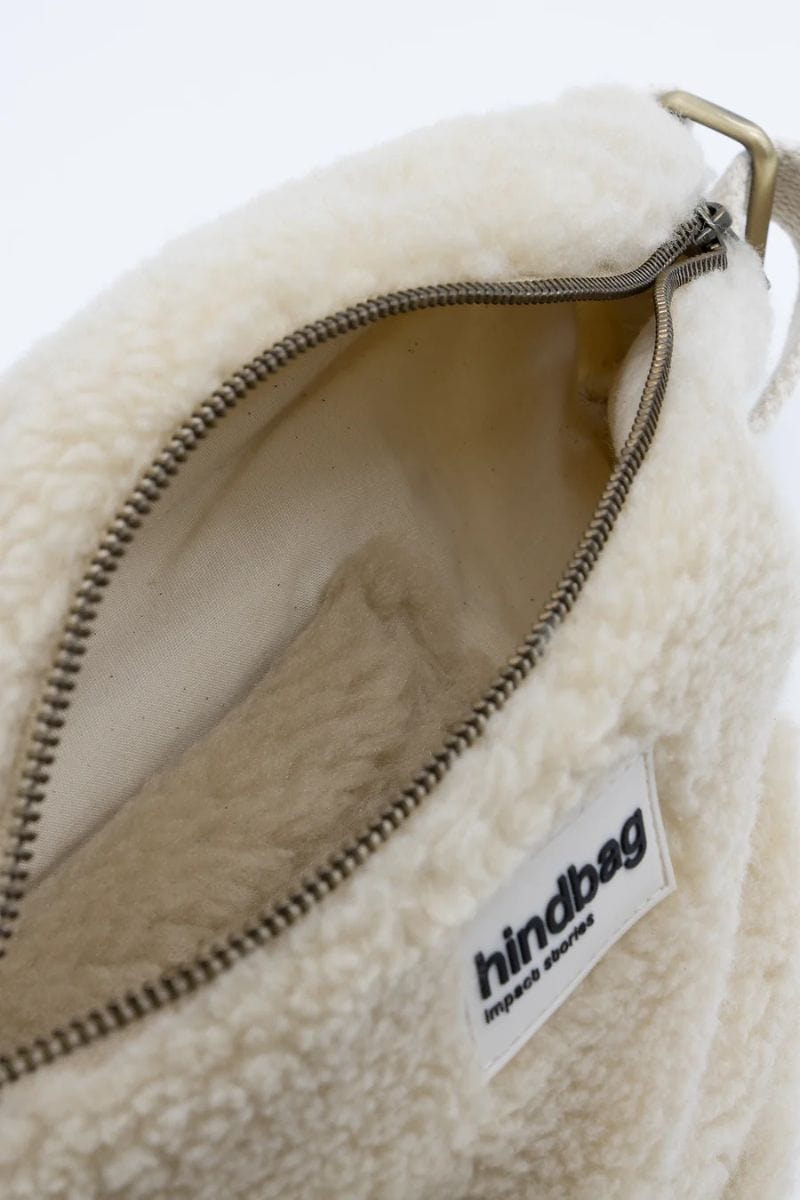 Hindbag SASHA grote Teddy Crossbodytas, Beige