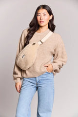 Hindbag SASHA grote Teddy Crossbodytas, Beige