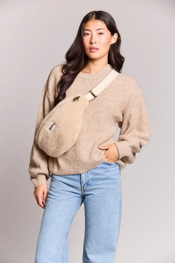 Hindbag SASHA grote Teddy Crossbodytas, Beige