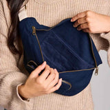 Hindbag SOFIA grote Katoenen Crossbodytas, Navy