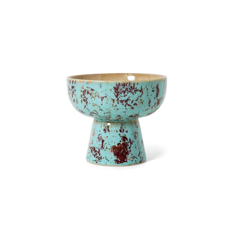 HK Living 70s CERAMICS Klein Tapas schaaltje op voet, Patina