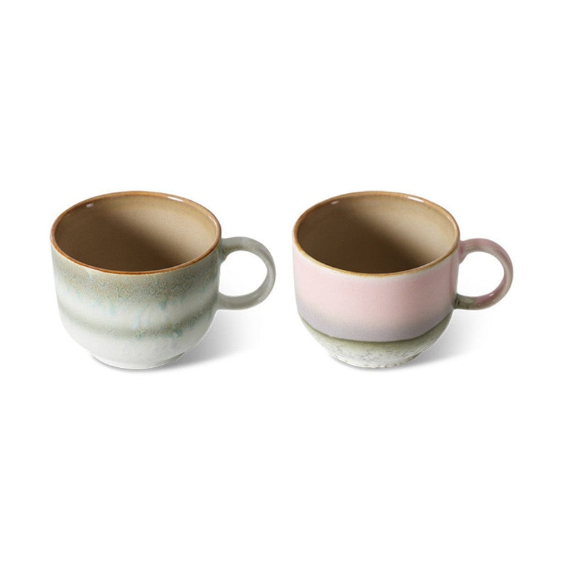 HK Living 70s CERAMICS Set van 2 grote Theetassen, Nova