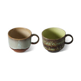 HK Living 70s CERAMICS Set van 2 grote Theetassen, Odyssey