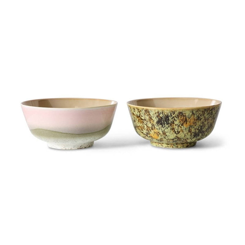 HK Living 70s CERAMICS Set van 2 Ramen Bowls, Ascend