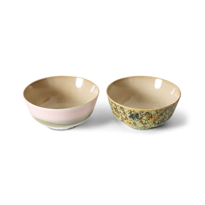 HK Living 70s CERAMICS Set van 2 Ramen Bowls, Ascend