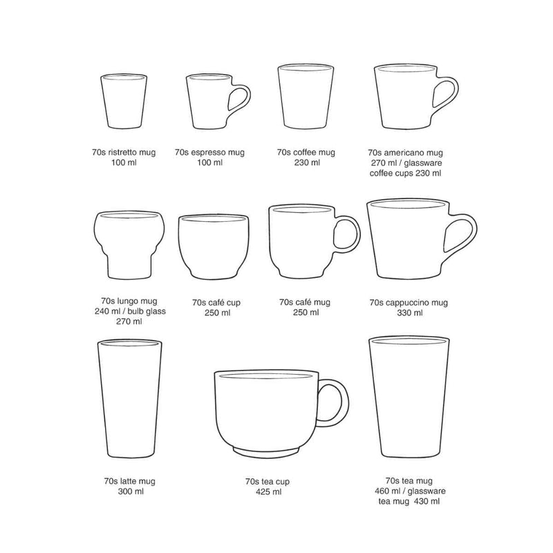 HK Living 70s CERAMICS Set van 4 Americano Tassen, Rococo