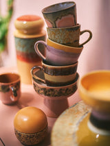 HK Living 70s CERAMICS Set van 4 Cappuccino Tassen, Vista