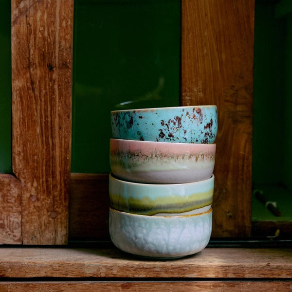 HK Living 70s CERAMICS Set van 4 Dessert Kommetjes, Impression