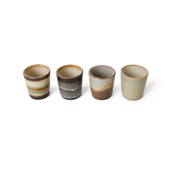 HK Living 70s CERAMICS Set van 4 Eierdopje, Granite