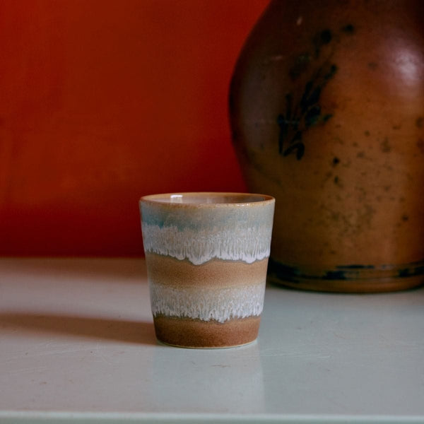 HK Living 70s CERAMICS Set van 4 Koffiemokken, Pop Art