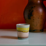 HK Living 70s CERAMICS Set van 4 Koffiemokken, Pop Art