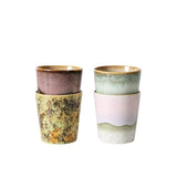 HK Living 70s CERAMICS Set van 4 Koffiemokken, Serendipity