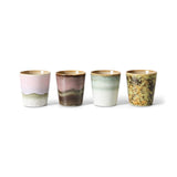 HK Living 70s CERAMICS Set van 4 Koffiemokken, Serendipity