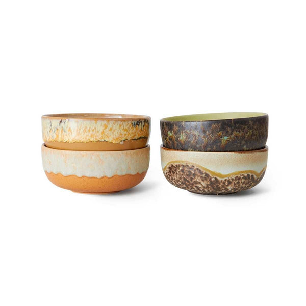 HK Living 70s CERAMICS Set van 4 Tapas Bowls, Drift