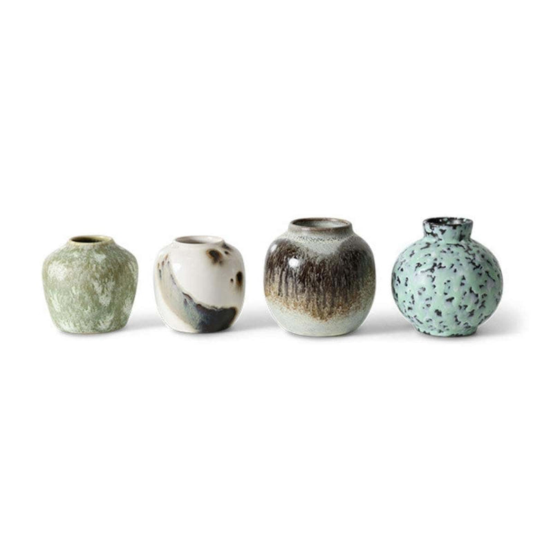 HK Living 70s CERAMICS Set van 4 Vaasjes, Canyon
