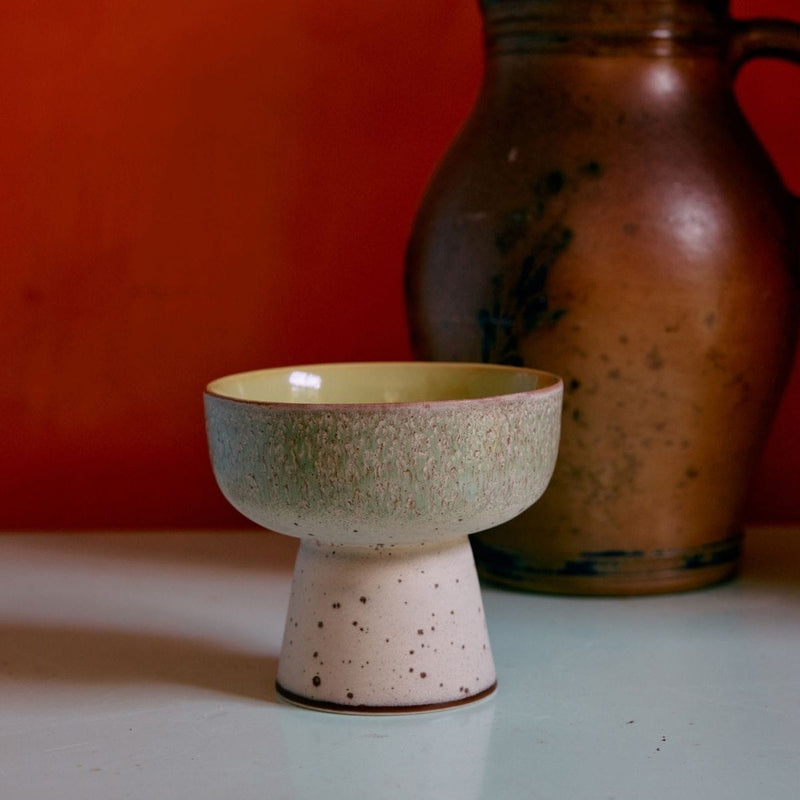 HK Living 70s CERAMICS Tapas schaal op voet, Slush