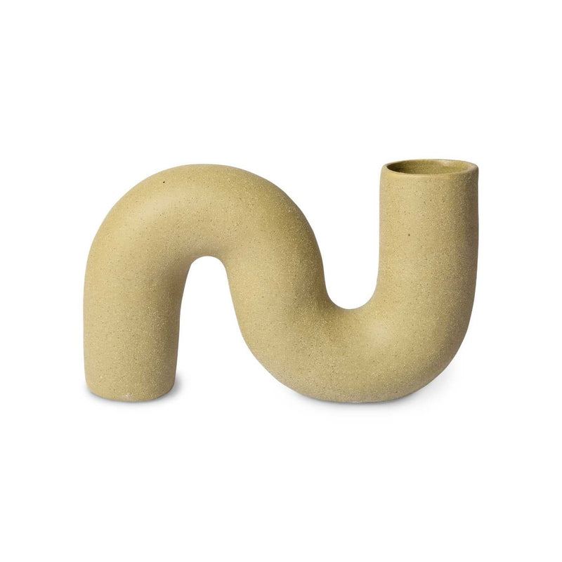 HK Living HK OBJECTS Ceramic Twisted Vase, Mat olijfgroen